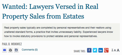 Real Property Sales from Estates Wokwicz Law Offices LLC